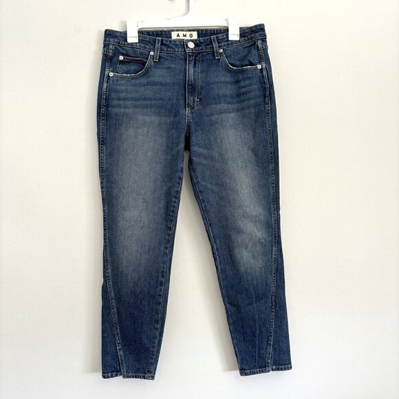 AMO Twist Mid-Rise Blue Ankle Jeans in Dark Vintage Women’s Size 32 - Picture 1 of 10